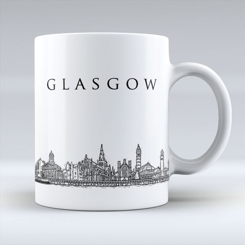 Glasgow Skyline Sketched - Mug